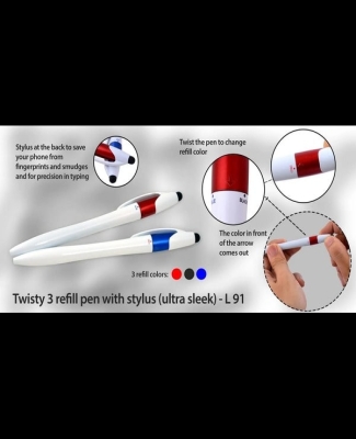 Twisty 3 refill pen with stylus (ultra sleek) L91