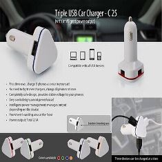 Triple USB Car charger C25