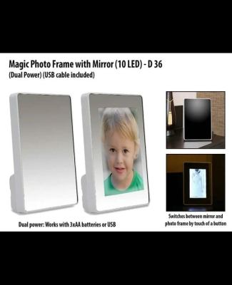 Magic Photo Frame with Mirror (10 LED) (Dual Power) (USB cable included) D36