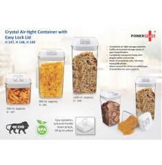 Crystal Air-tight Container with Easy Lock Lid (500 ml) by Power Plus H147