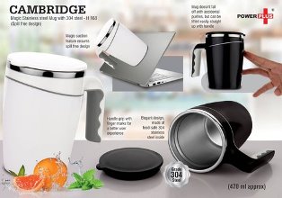 Cambridge Magic Stainless steel Mug with 304 steel | Spill free design
(470 ml approx) H168