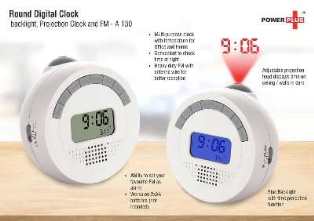 Power Plus Round Digital Clock A130