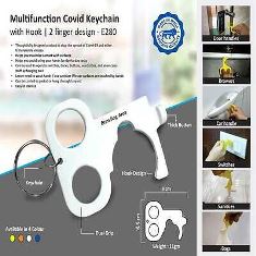 Multifunction Covid keychain with carry bag hook | 2 finger design