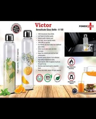 Victor: Borosilicate glass bottle (850 ml approx)