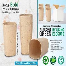EcoCup Bold: Eco Friendly Glasses | Set of 4 in gift box