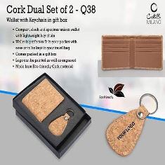 Cork Dual Set: Wallet with Keychain in gift box