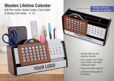 Wooden Table top Calendar A131