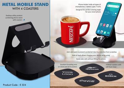 Metal Mobile Stand With Coaster E 324