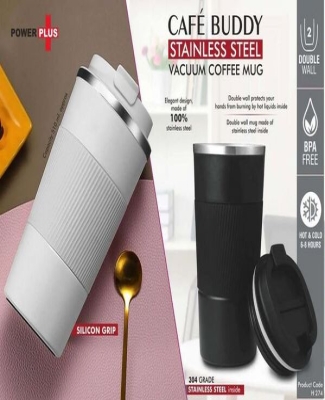 Cafe Buddy: Stainless Steel Vacuum Coffee Mug H-274