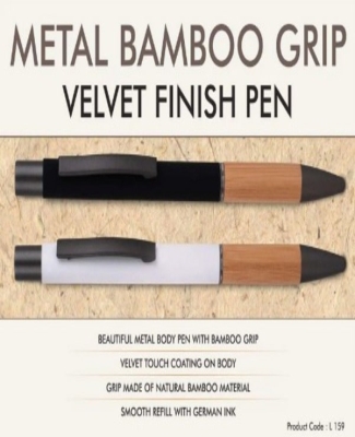 Metal Bamboo Grip Velvet finish pen