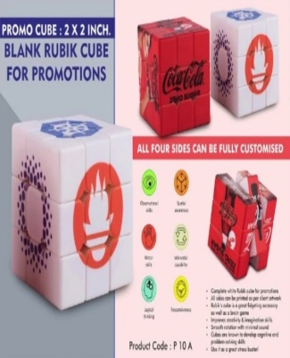 Promo cube: 3 x 3 inch Blank Rubik Cube for promotions