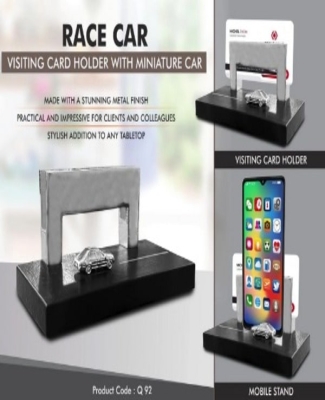 Racecar Visiting card holder with miniature car