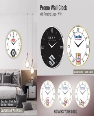 Promo Wall clock with Rotating Logo