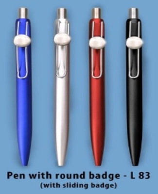 Pen with round badge