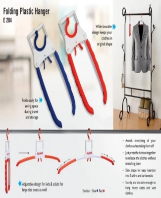 Folding Plastic hanger | Extendable arms for bigger clothes | Collapsible design