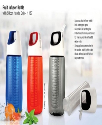 Fruit infuser bottle with silicon handle grip (700ml approx) | BPA free
