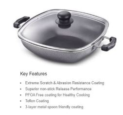 Omega Select plus Square Kadai 200mm