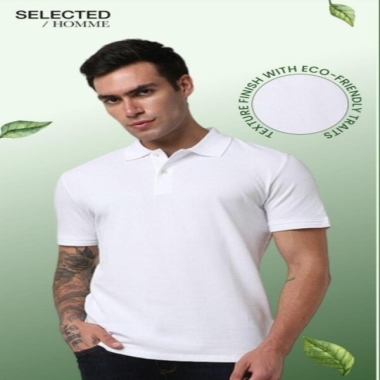 SLHCRATER-STRUCTURE POLO T-SHIRT ( White) SIZE- XXL, XL