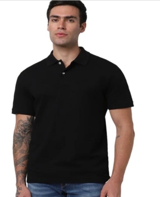 SLHCRATER-STRUCTURE POLO T-SHIRT (BLACK)