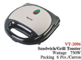 VT-2096 2 SLICE SANDWICH/GRILL TOASTER SS BLACK