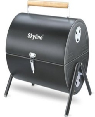 CHARCOAL BARBECUE BARREL WITH SKEWS