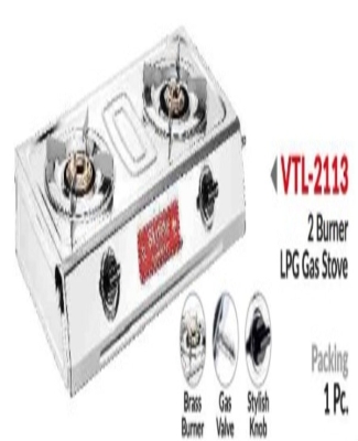 GAS STOVE 2 BURNER S/S SHINE