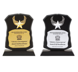 WOODEN TROPHIES 2142(Golden/Silver)