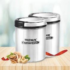 STEEL CANISTER LIFTUP AIRTIGHT 750 2PCS SET W/O CHROME