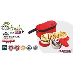 LUNCH BOX ECO FRESH 2+1Pcs STEEL MICROSAFE SILVERLINE