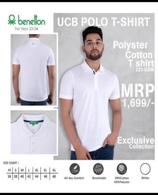 UCB Polo T-Shirt Polyster Cotton-White