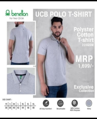 UCB Polo T-Shirt Polyster Cotton-Grey
