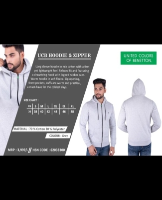 Sweat Shirt Zipper Grey with Hood