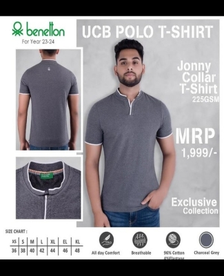 UCB Polo T-Shirt Jonny Collar T-shirt: Charcoal Grey