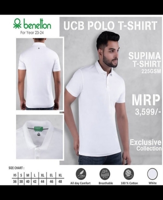 UCB Polo T-Shirt Supima Cotton T-shirt: White