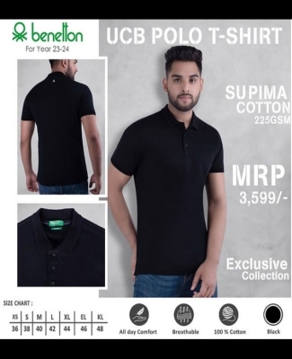 UCB Polo T-Shirt Supima Cotton T-shirt: Black