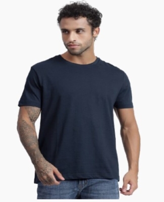 Round Neck T-Shirt (Navy Blue)