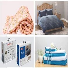 Combo of Double Bed Quilt + Double Bedsheet with 2 Pillow Covers + 6 Piece Towel Set
