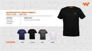 ACTIVE DRY FIT CREW T SHIRT 3 - Navy