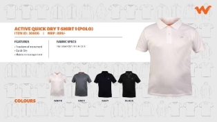 ACTIVE QUICK DRY T SHIRT 1 (POLO)-Grey