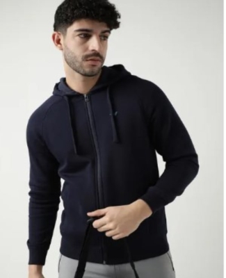 HOODED ZIPPERED SWEATSHIRT 2-Navy