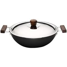 Ebony Hard Anodized Wok with Lid - 24cm