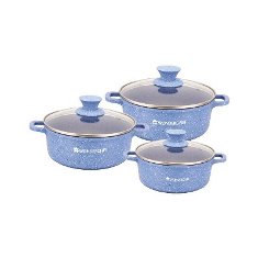 Granite Die-cast Casserole Set - Blue