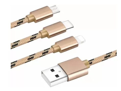 Cables 3 in 1 Fast Charging
Cable (Black and
Golden)