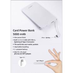 Card 5000 mAh (Android, iPhone & Type C - with White Box)