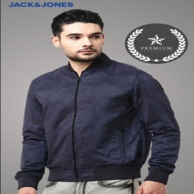 SUEDE JACKET NAVY BLUE